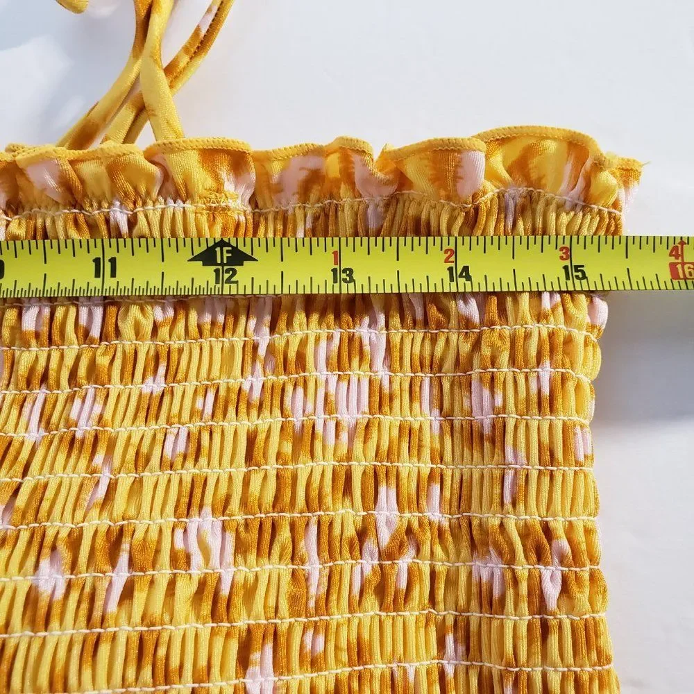 NEW Mollybelle Yellow Leopard Print High Waist Swimsuit XL Tankini 2 Piece